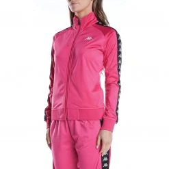 Kappa US Women 222 Banda Wanniston Slim Track Jacket - Pink Black