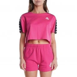 Kappa US Women 222 Banda Apua T-Shirt - Pink Black