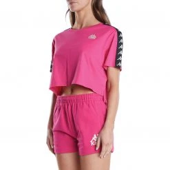 Kappa US Women 222 Banda Apua T-Shirt - Pink Black
