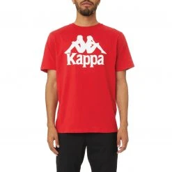 Kappa US Authentic Estessi T-Shirt - Red White Men