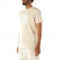 Kappa US Men Authentic Estessi T-Shirt - Beige White