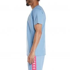 Kappa US Men Authentic Esstesi T-Shirt - Light Blue Sand