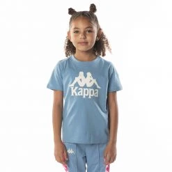 Kappa US Kids Authentic Esstesi T-Shirt - Light Blue Sand