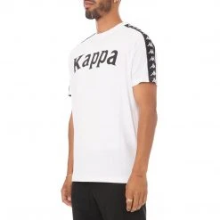 Kappa US Men 222 Banda Balima T-Shirt - White Black