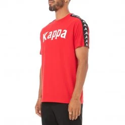 Kappa US Men 222 Banda Balima T-Shirt - Red Black