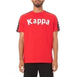 Kappa US Men 222 Banda Balima T-Shirt - Red Black