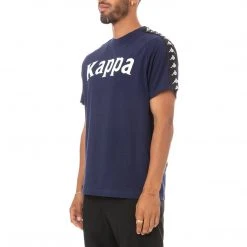 Kappa US Men 222 Banda Balima T-Shirt - Blue Marine Black