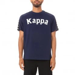 Kappa US Men 222 Banda Balima T-Shirt - Blue Marine Black