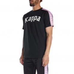 Kappa US Men 222 Banda Balima T-Shirt - Black Smoke Violet