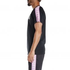 Kappa US Men 222 Banda Balima T-Shirt - Black Smoke Violet