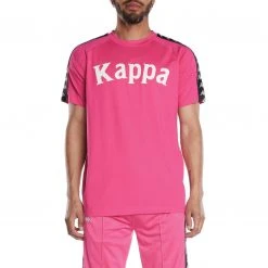 Kappa US Men 222 Banda Balima T-Shirt - Pink Black