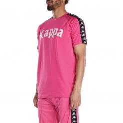 Kappa US Men 222 Banda Balima T-Shirt - Pink Black