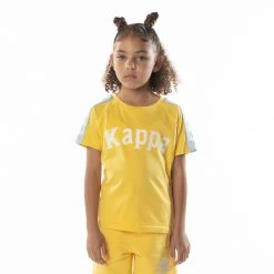 Kappa US Kids 222 Banda Balima T-Shirt - Yellow Light Blue