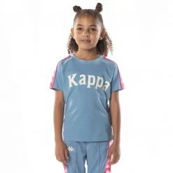 Kappa US Kids 222 Banda Balima T-Shirt - Light Blue Pink