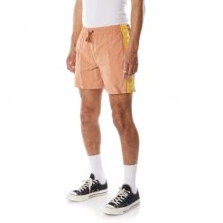 Kappa US Men 222 Banda Coney Swim Trunks - Brown Yellow