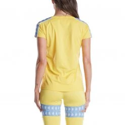 Kappa US Women 222 Banda Apan T-Shirt - Yellow Light Blue