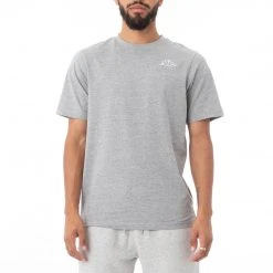 Kappa US Men Logo Fleece Caferok T-Shirt - Grey Md Mel