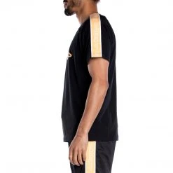 Kappa US Men Logo Tape Avirec 2 T-Shirt - Black Smoke Light Orange