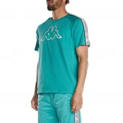 Kappa US Men Logo Tape Avirec 2 T-Shirt - Teal