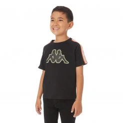 Kappa US Kids Logo Tape Avirec 2 T-Shirt - Black