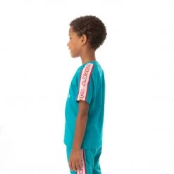 Kappa US Kids Logo Tape Avirec 2 T-Shirt - Peacock