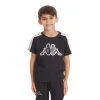 Kappa US Kids Logo Tape Avirec 2 T-Shirt - Black Smoke