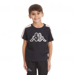 Kappa US Kids Logo Tape Avirec 2 T-Shirt - Black Smoke