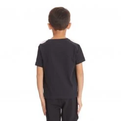 Kappa US Kids Logo Tape Avirec 2 T-Shirt - Black Smoke