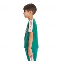 Kappa US Kids Logo Tape Avirec 2 T-Shirt - Dark Green