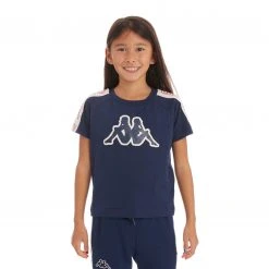 Kappa US Kids Logo Tape Avirec 2 T-Shirt - Navy