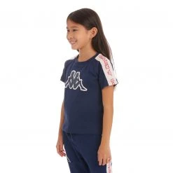 Kappa US Kids Logo Tape Avirec 2 T-Shirt - Navy