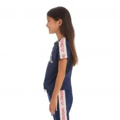 Kappa US Kids Logo Tape Avirec 2 T-Shirt - Navy