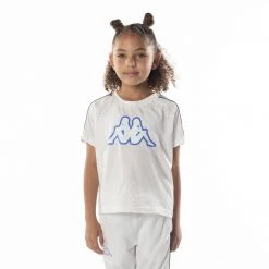 Kappa US Kids Logo Tape Avirec 2 T-Shirt - White Blue