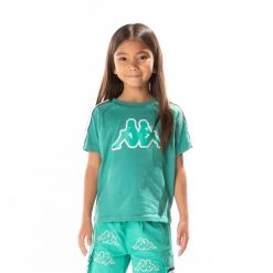 Kappa US Kids Logo Tape Avirec 2 T-Shirt - Teal