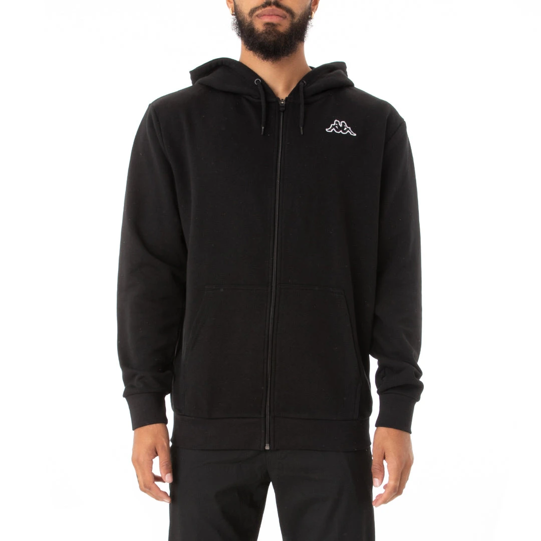 Kappa US Men Logo Fleece Jackok Full Zip Jacket - Black 3 Kappa US Men Logo Fleece Jackok Full Zip Jacket - Black