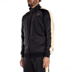 Kappa US Logo Tape Artem 2 Track Jacket - Black Smoke Light Orange Men
