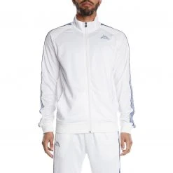 Kappa US Men Logo Tape Artem 2 Track Jacket - White Blue