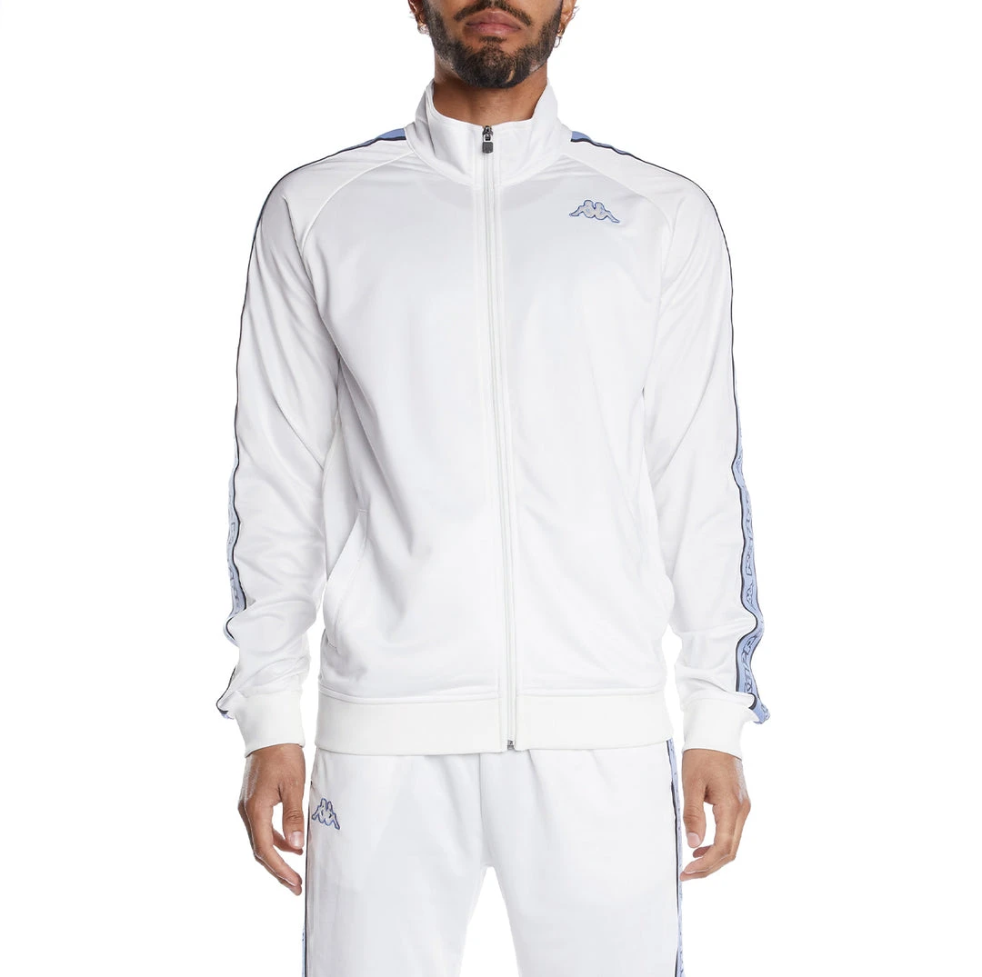 Kappa US Men Logo Tape Artem 2 Track Jacket - White Blue 3 Kappa US Men Logo Tape Artem 2 Track Jacket - White Blue