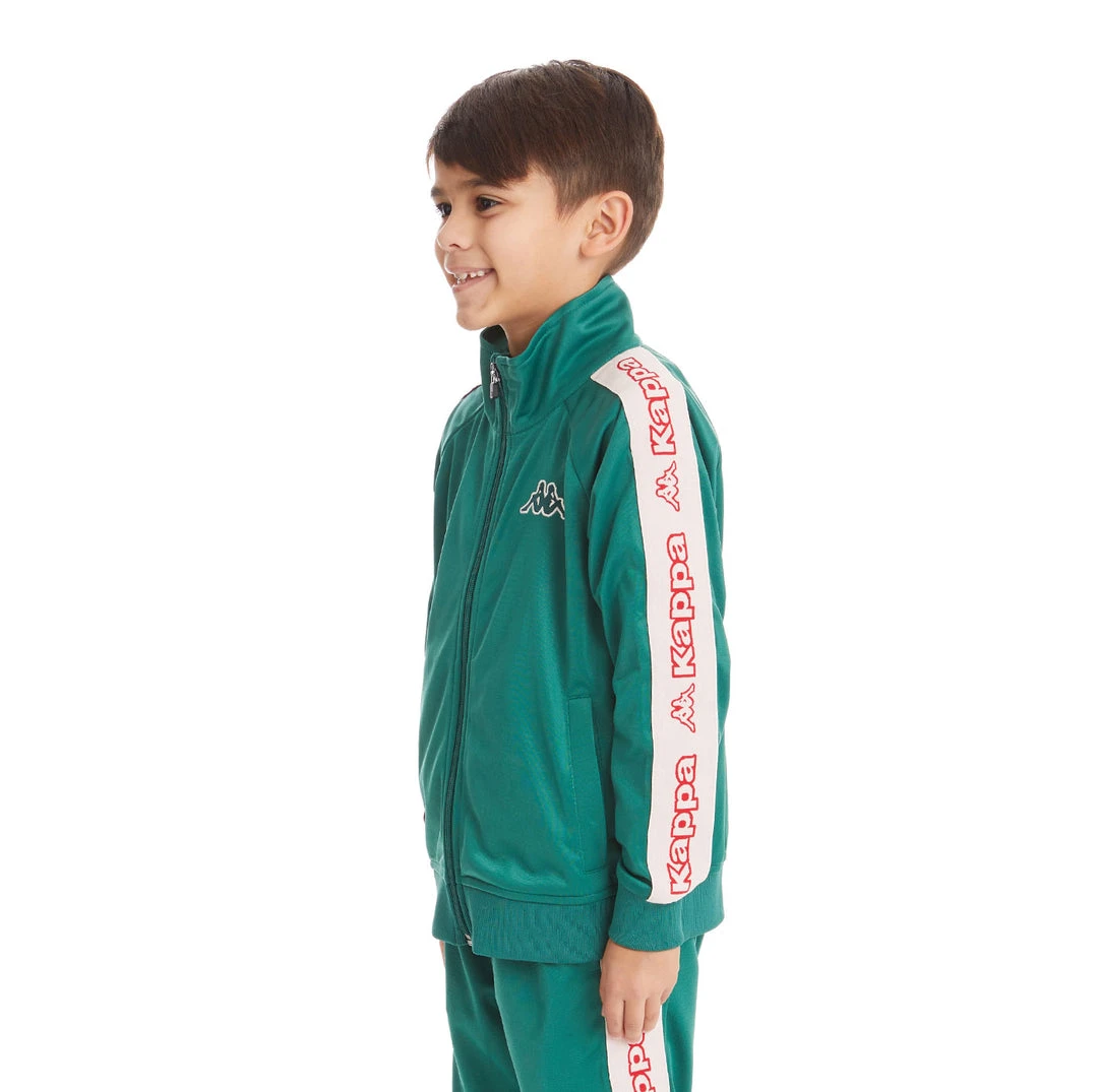 Kappa US Kids Logo Tape Artem 2 Track Jacket - Dark Green 4 Kappa US Kids Logo Tape Artem 2 Track Jacket - Dark Green