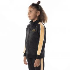 Kappa US Kids Logo Tape Artem 2 Track Jacket - Black Smoke Orange
