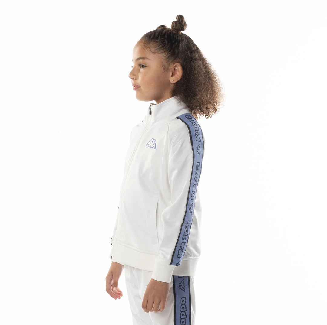 Kappa US Kids Logo Tape Artem 2 Track Jacket - White Blue 4 Kappa US Kids Logo Tape Artem 2 Track Jacket - White Blue