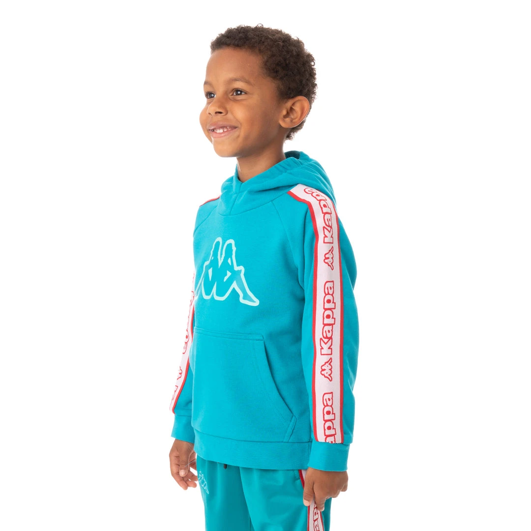 Kappa US Kids Logo Tape Apet 2 Hoodie - Peacock 4 Kappa US Kids Logo Tape Apet 2 Hoodie - Peacock