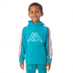Kappa US Kids Logo Tape Apet 2 Hoodie - Peacock