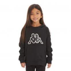 Kappa US Kids Logo Tape Apet 2 Hoodie - Black Smoke