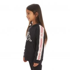 Kappa US Kids Logo Tape Apet 2 Hoodie - Black Smoke