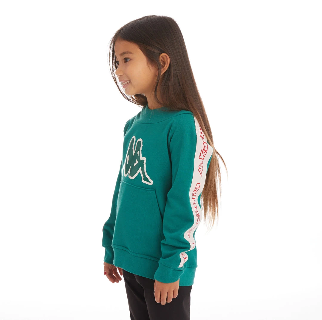 Kappa US Kids Logo Tape Apet 2 Hoodie - Dark Green 4 Kappa US Kids Logo Tape Apet 2 Hoodie - Dark Green