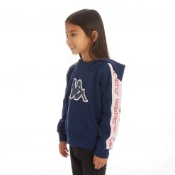 Kappa US Kids Logo Tape Apet 2 Hoodie - Navy