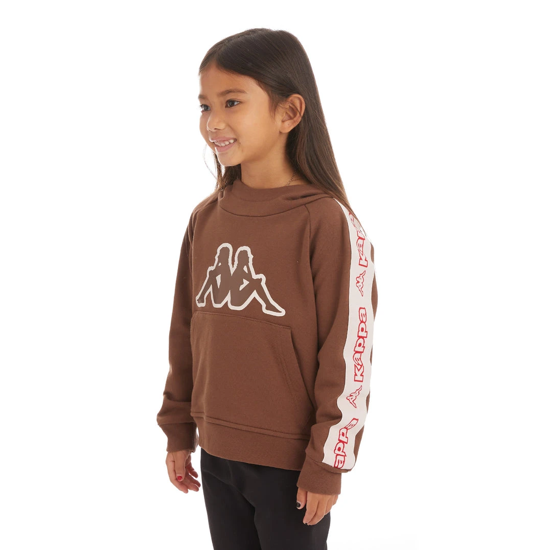 Kappa US Kids Logo Tape Apet 2 Hoodie - Brown 4 Kappa US Kids Logo Tape Apet 2 Hoodie - Brown