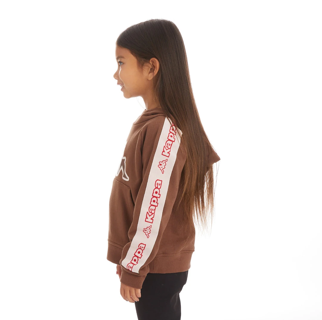 Kappa US Kids Logo Tape Apet 2 Hoodie - Brown 5 Kappa US Kids Logo Tape Apet 2 Hoodie - Brown