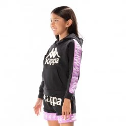 Kappa US Kids 222 Banda Hurtado 2 Hoodie - Black Smoke Violet